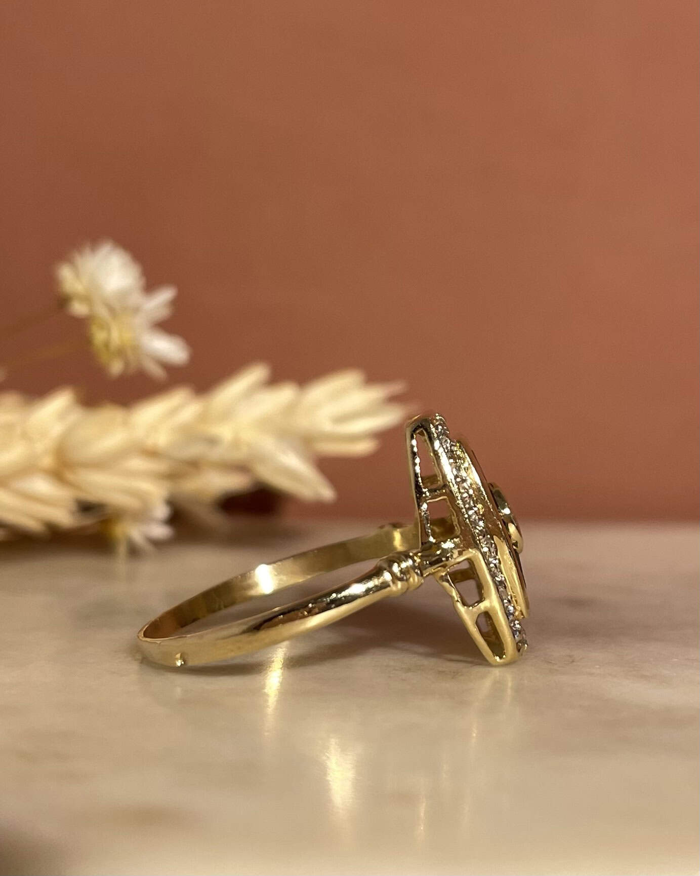 Bague Style Art - Déco Saphirs &amp; Diamants "Aimy" - Elliade Paris