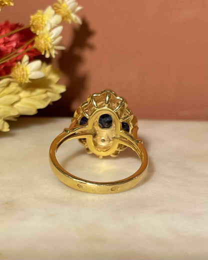 Bague style Art Deco Saphirs &amp; Diamants &quot;Elsa&quot; - Elliade Paris