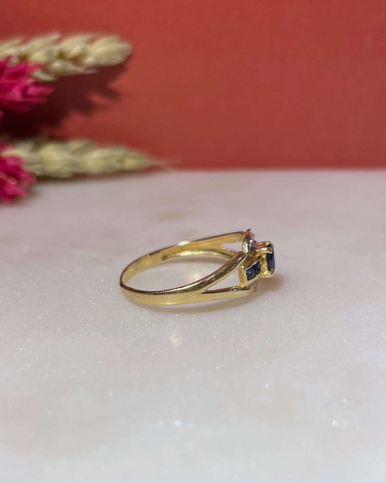Bague Style Art - Déco Saphirs &amp; Diamants &quot;Judy&quot; - Elliade Paris