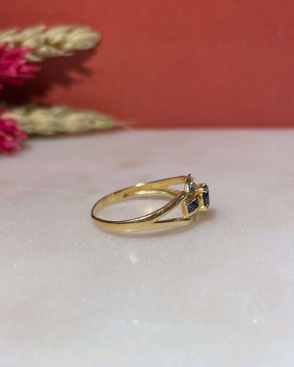 Bague Style Art - Déco Saphirs &amp; Diamants &quot;Judy&quot; - Elliade Paris