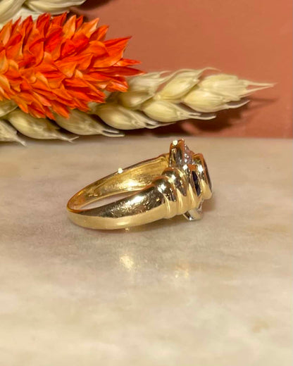 Bague Style Art - Déco Saphirs &amp; Diamants &quot;Natasha&quot; - Elliade Paris