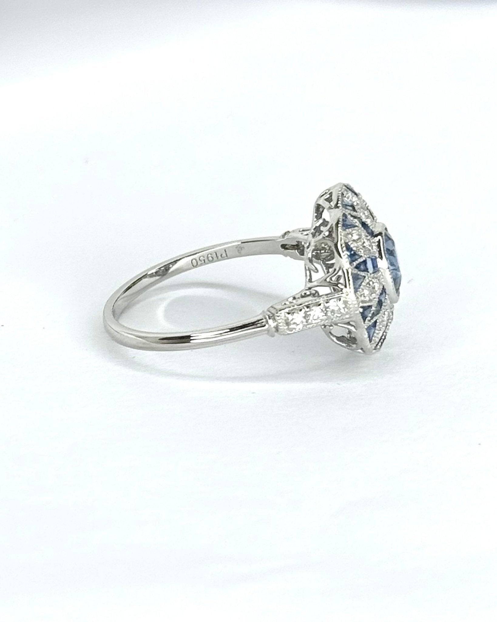Bague Style Art-Déco Saphirs &amp; Diamants "Poséidon" - Elliade Paris
