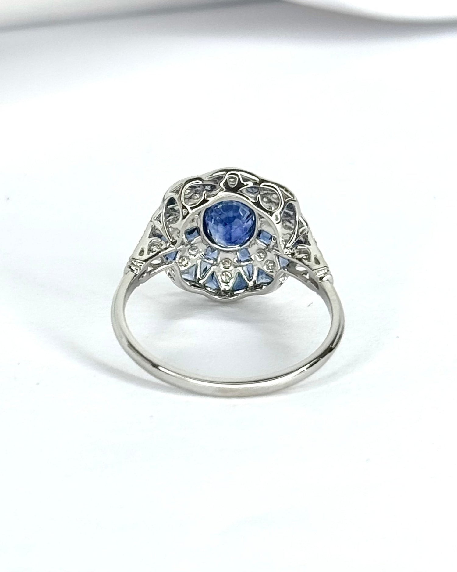 Bague Style Art-Déco Saphirs &amp; Diamants "Poséidon" - Elliade Paris