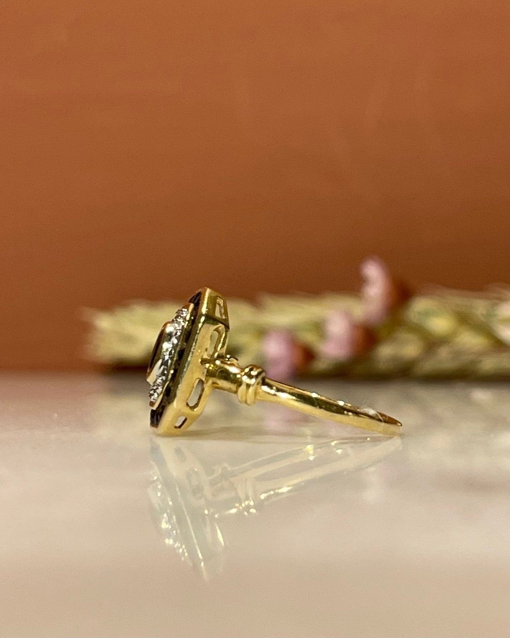 Bague Style Art - Déco Saphirs &amp; Diamants "Wanda" - Elliade Paris
