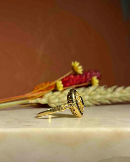 Bague Style Art - Déco Saphirs et Diamants &quot;Ladissé&quot; - Elliade Paris