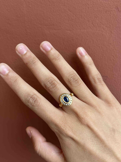 Bague Style Art - Déco Saphirs et Diamants &quot;Lilou&quot; - Elliade Paris