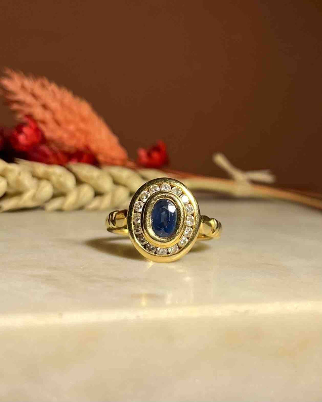 Bague Style Art - Déco Saphirs et Diamants &quot;Lilou&quot; - Elliade Paris
