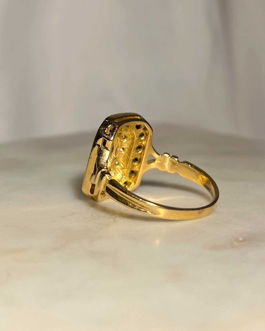 Bague style Art - Déco Saphirs et Diamants &quot;Océane&quot; - Elliade Paris
