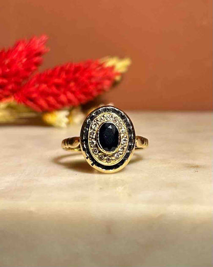 Bague Style Art - Déco Saphirs et Diamants &quot;Orora&quot; - Elliade Paris