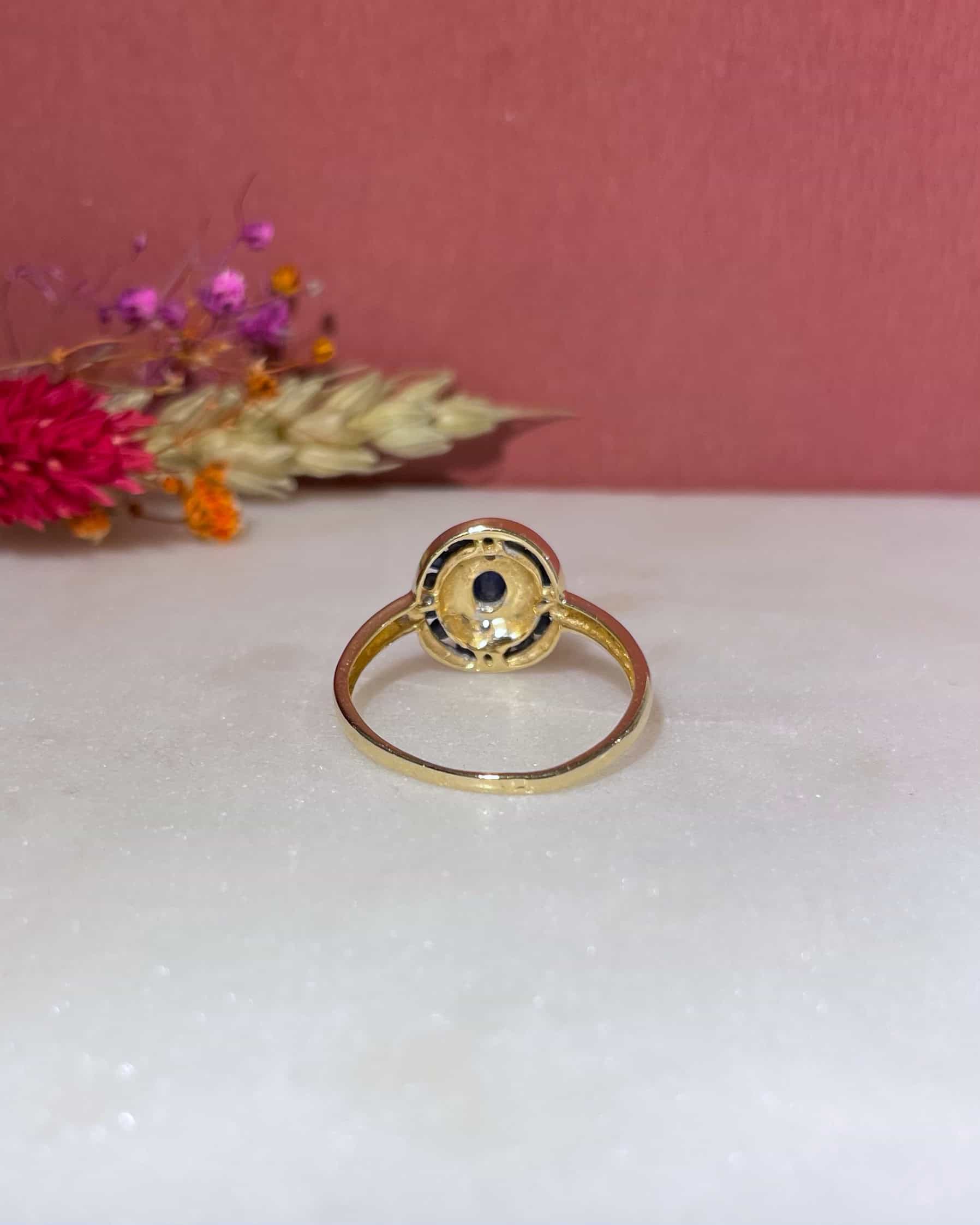 Bague Style Art-Déco Saphirs &amp; Diamants "Katerina" - Elliade Paris