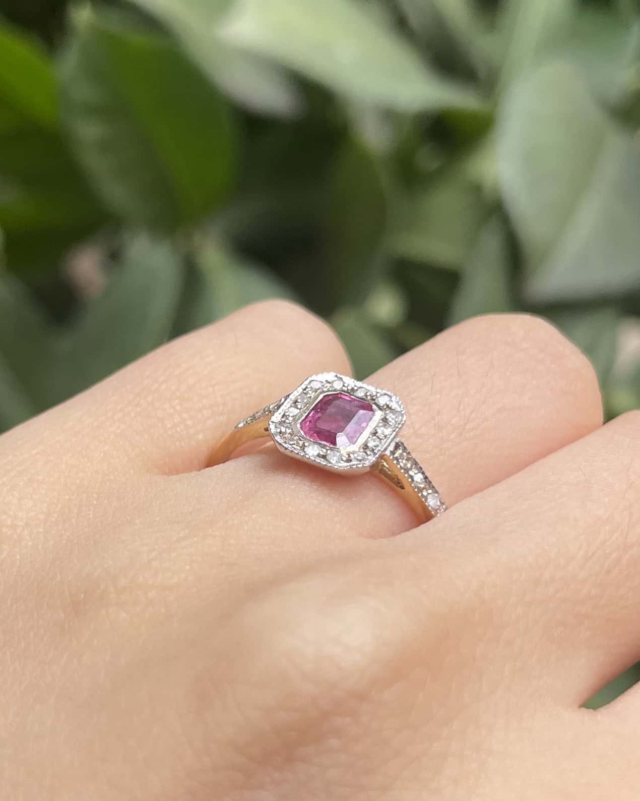 Art Deco Style Ring Ruby 0.50 carat &amp;amp; Diamonds &quot;Alexa&quot;