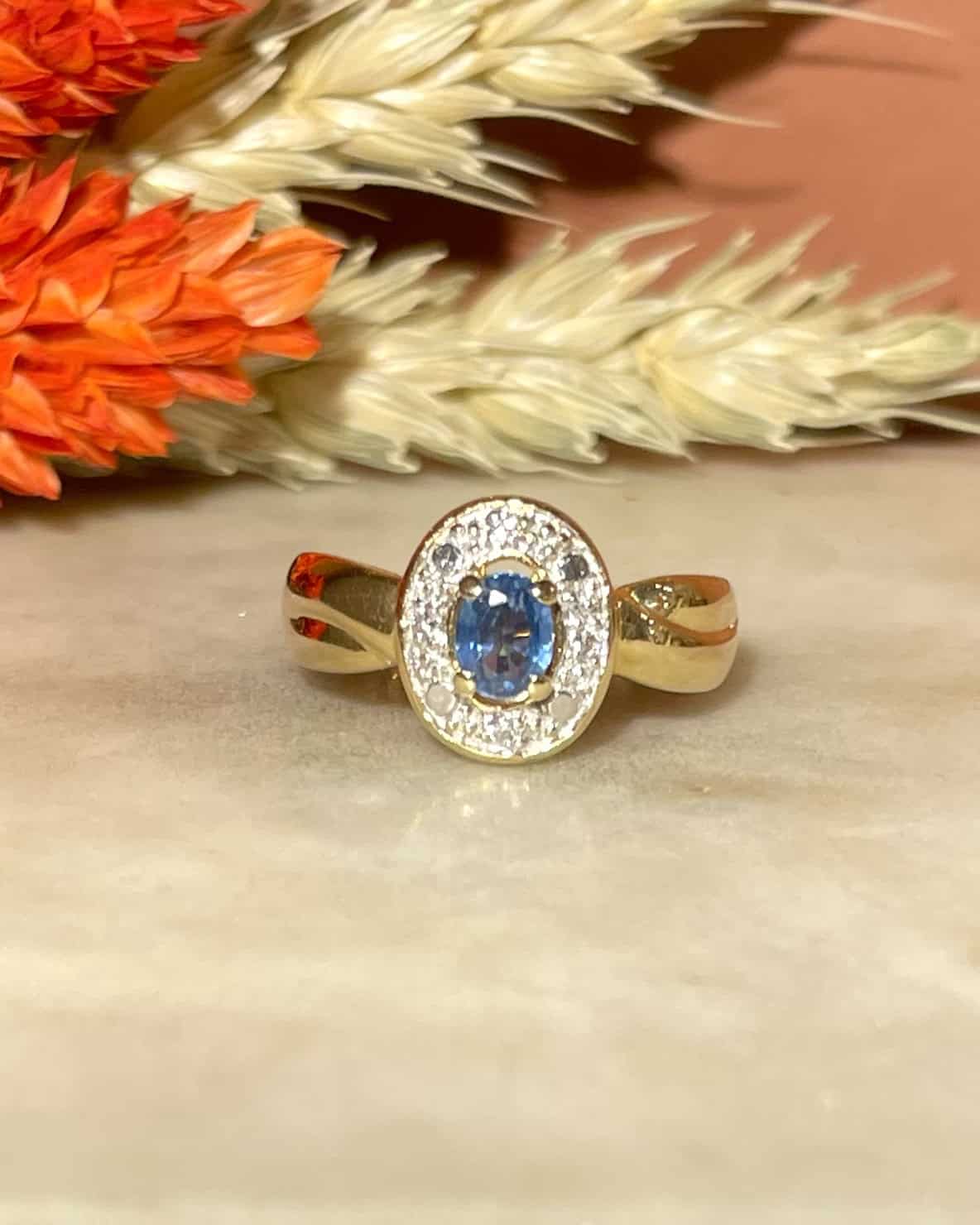 Bague jonc Saphir &amp; Diamants "Niamé" - Elliade Paris