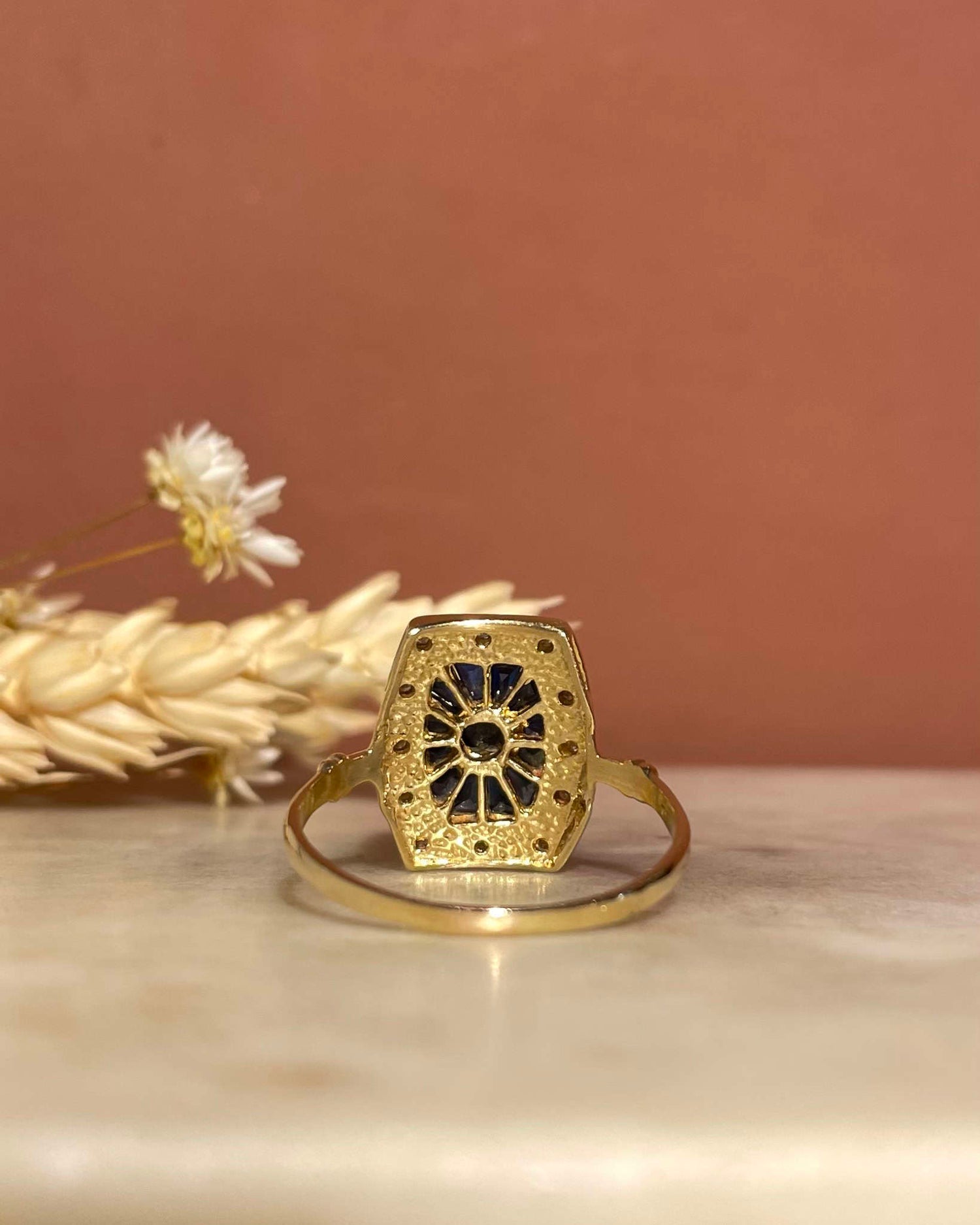 Bague Style Art-Déco Saphirs &amp; Diamants &quot;Aimy&quot;