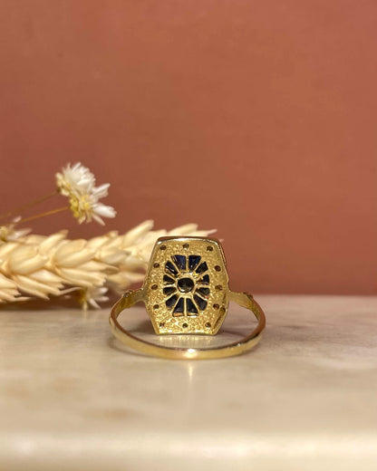 Bague Style Art-Déco Saphirs &amp; Diamants &quot;Aimy&quot;