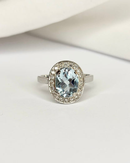 Bague Style Art Déco Topaze 2.40 carats &amp; 20 Diamants &quot;Antta&quot; - Elliade Paris