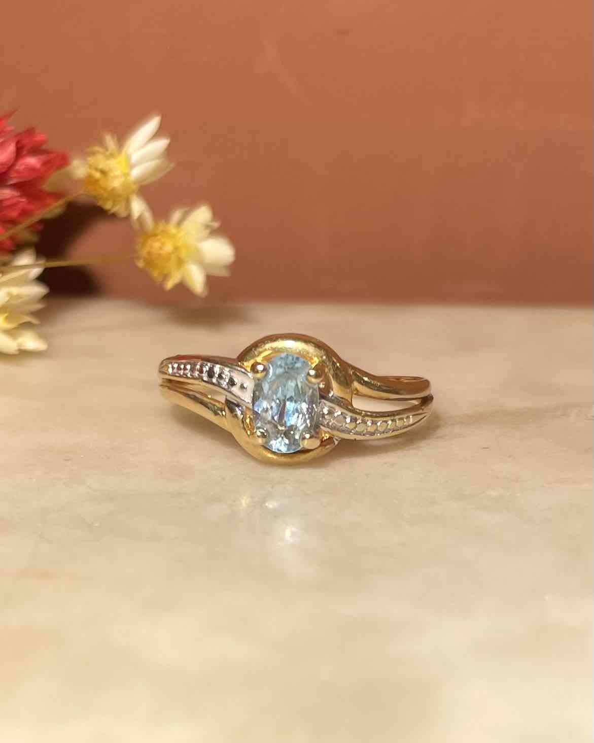 Bague Style Art Deco Topaze &quot;Diya&quot; - Elliade Paris