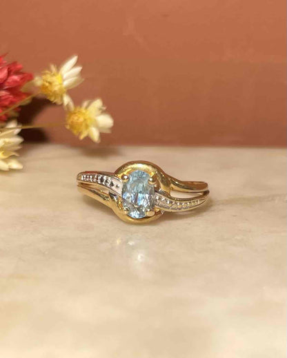 Bague Style Art Deco Topaze &quot;Diya&quot; - Elliade Paris