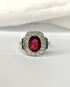 Bague Style Art déco Tourmaline 2.30 carats & Diamants & Saphirs "Théa" - Elliade Paris