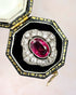 Bague Style Art-Déco Tourmaline Rose 1.60 carat & Diamants 0.76 carat "Tracy" - Elliade Paris