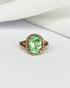 Bague Style Art Déco Tourmaline Vert Lagon 4 carats & Diamants 0.68 carat "Meryem" - Elliade Paris