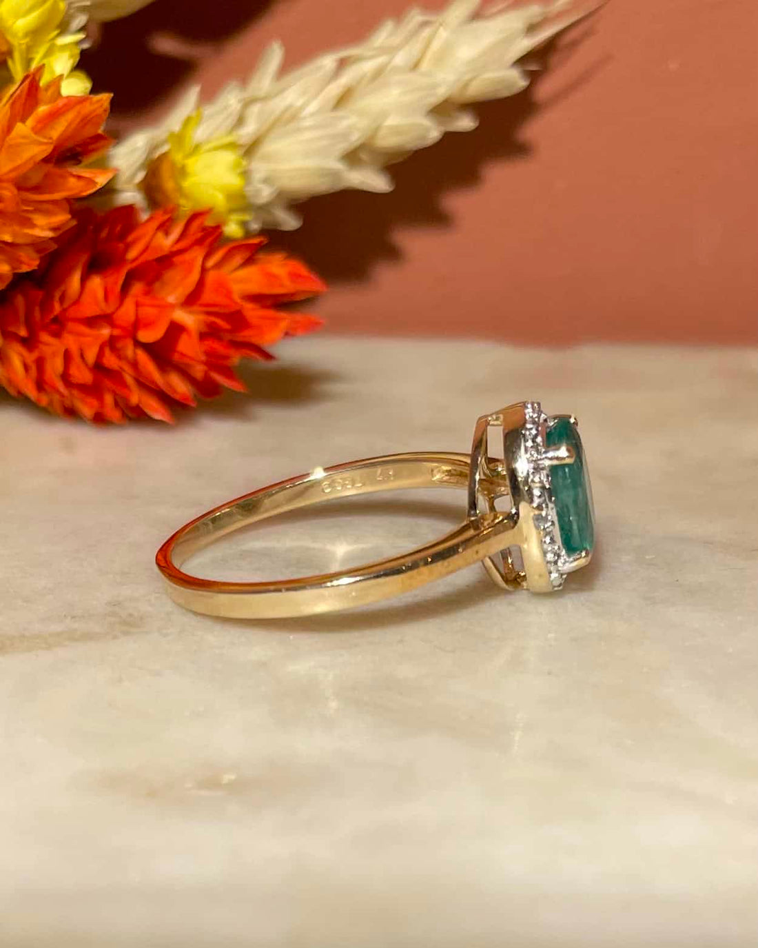 Bague Style Art-Déco Émeraude 1.40 carat &amp; Diamants &quot;Veronica&quot;