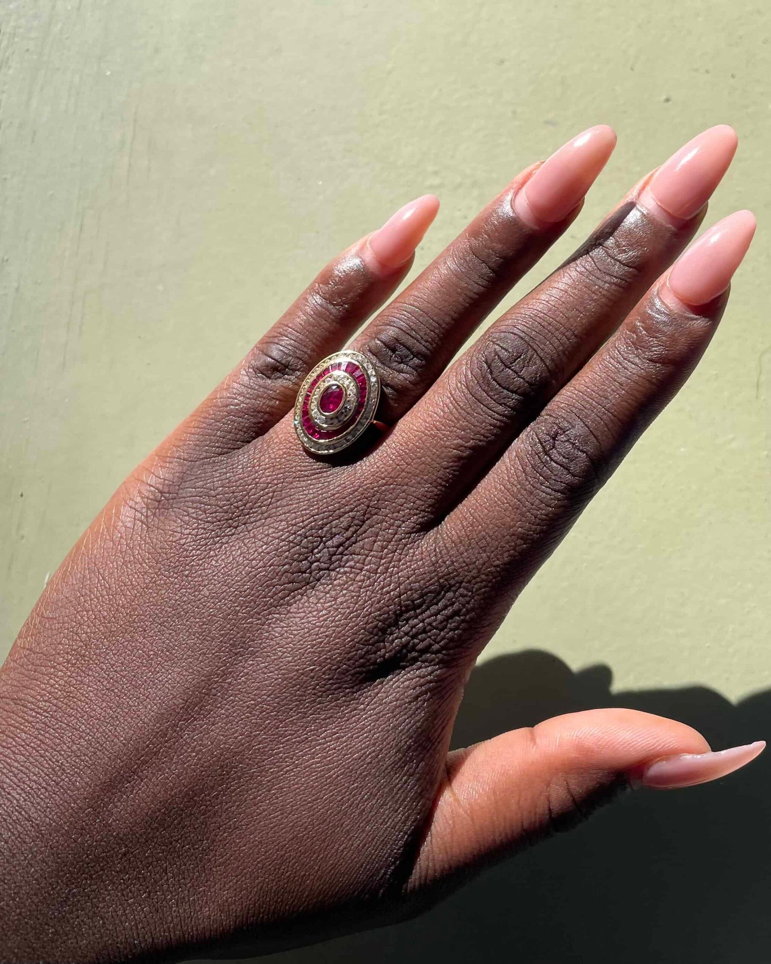 Bague style Art-déco Rubis &amp; Diamants &quot;Ruthey&quot;