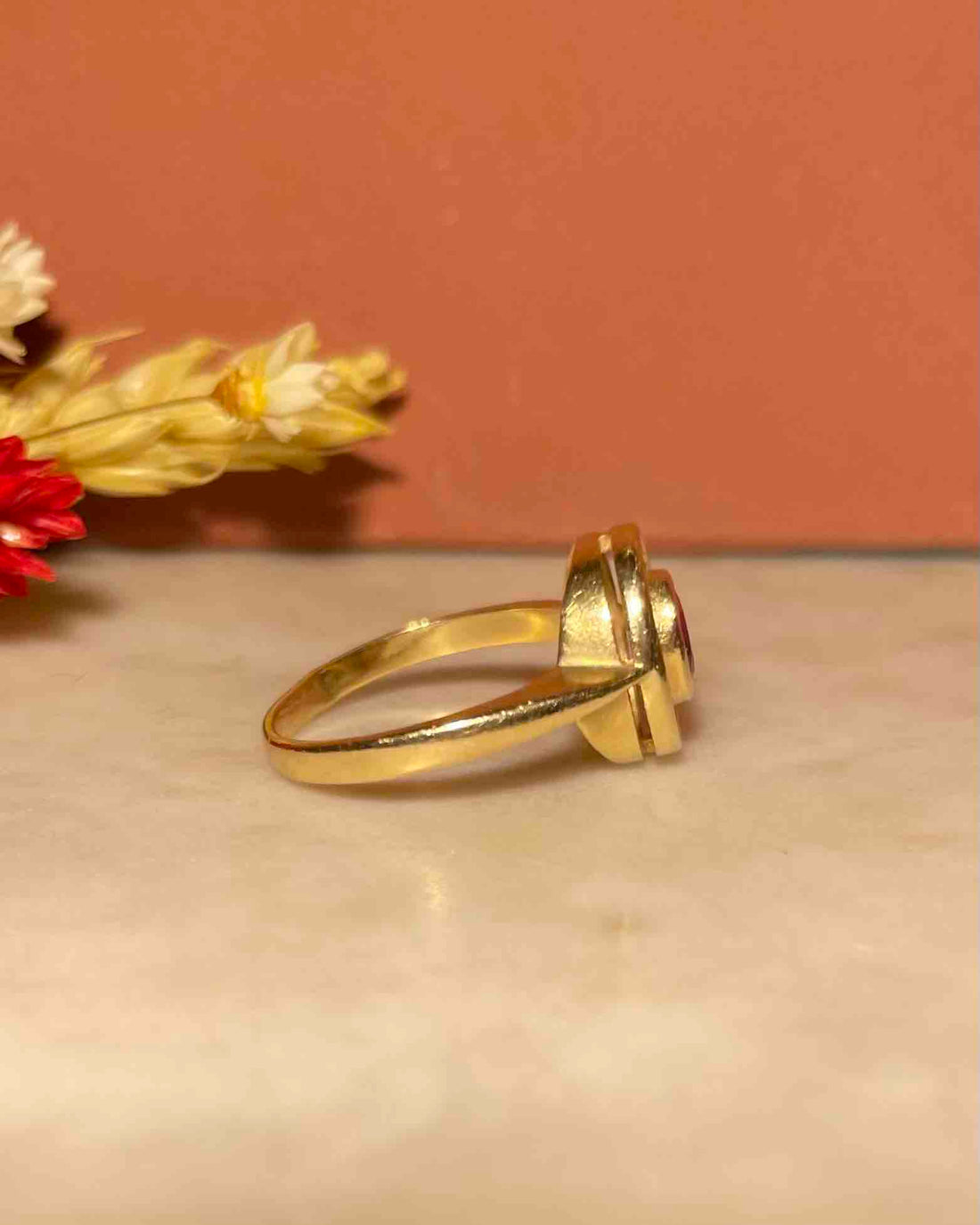Bague Style Art-déco Rubis &amp; Diamants &quot;Andreane&quot;