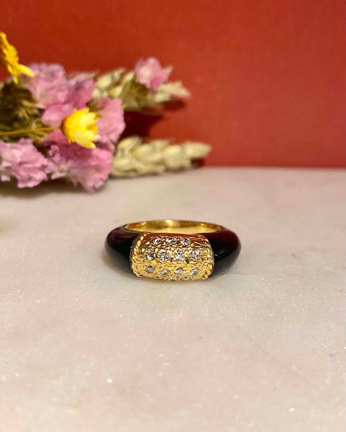 Vintage 14 Diamond &quot;Holmes&quot; Bangle Ring
