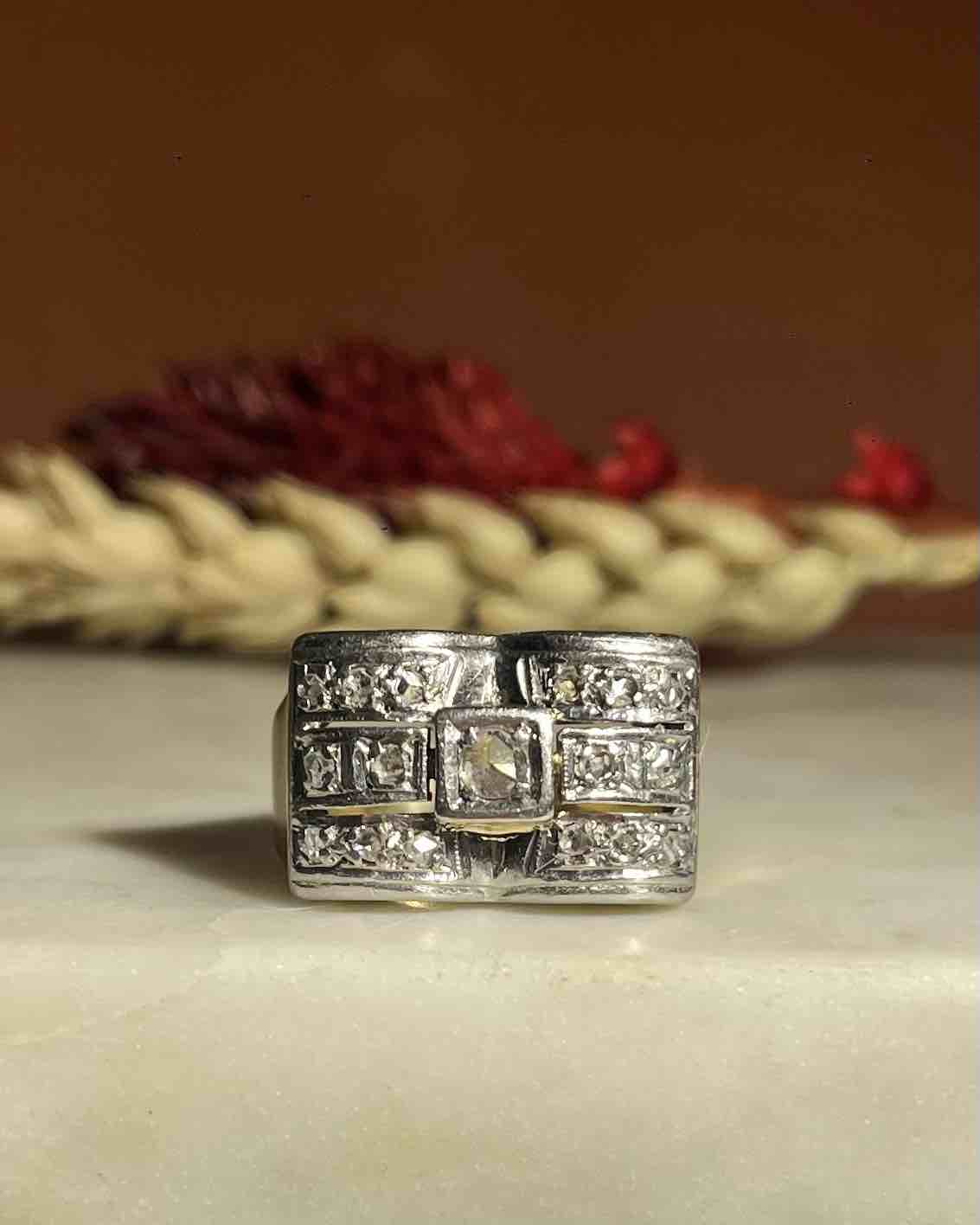 Vintage "Maïa" Diamond Tank Ring