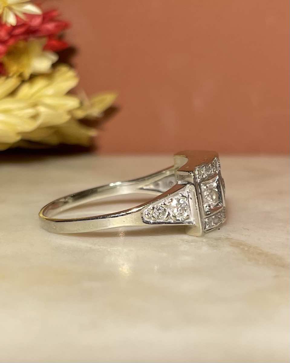 Bague Tank Art - Déco 21 Diamants "Laurène" - Elliade Paris