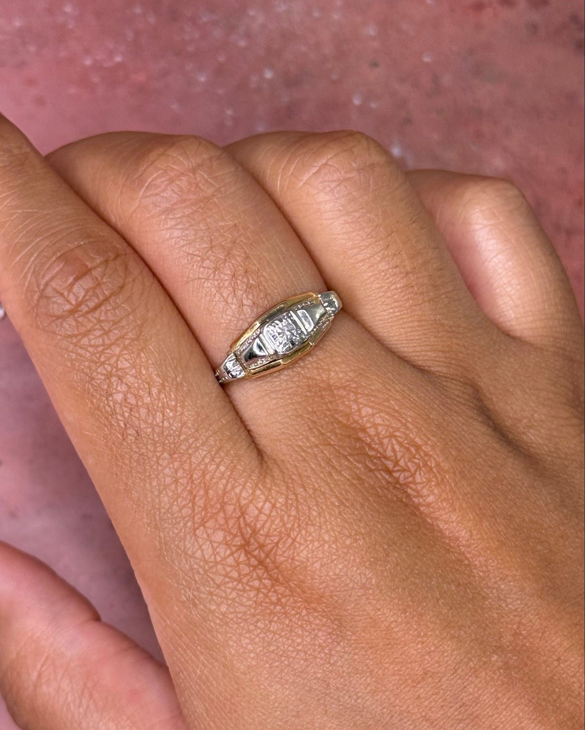 Bague Tank Art-Déco Diamant "Elina" - Elliade Paris