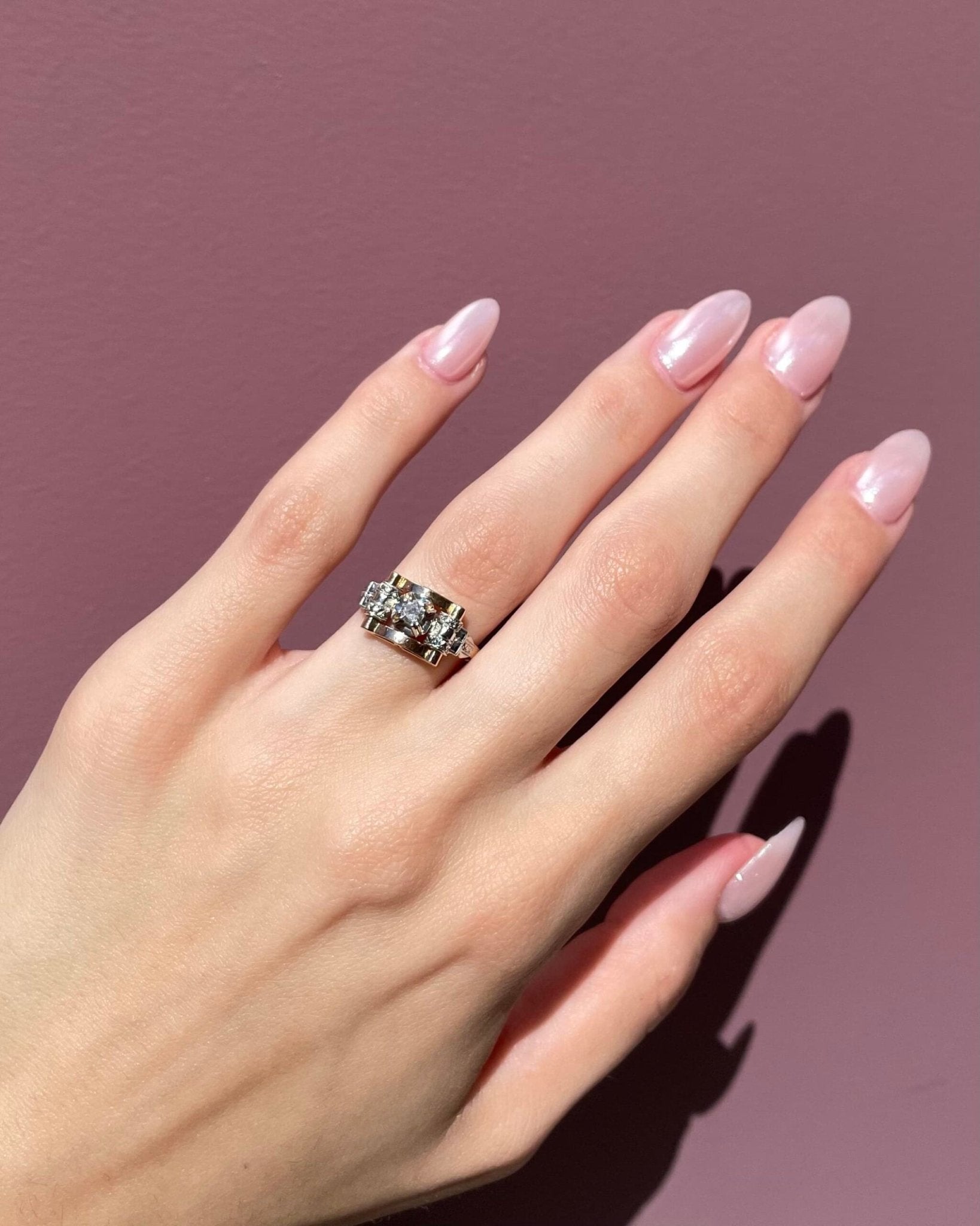 Bague Tank Art - déco Diamant "Gladys" - Elliade Paris