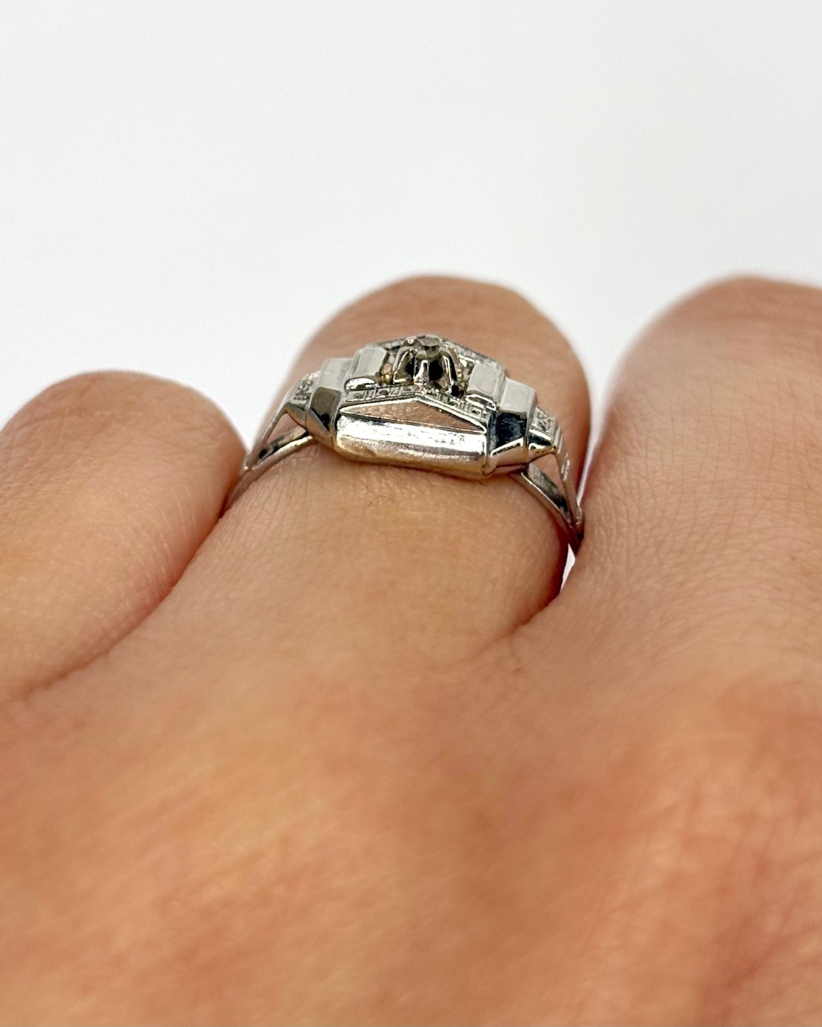 Bague Tank Art Déco Diamant "Juliette" - Elliade Paris