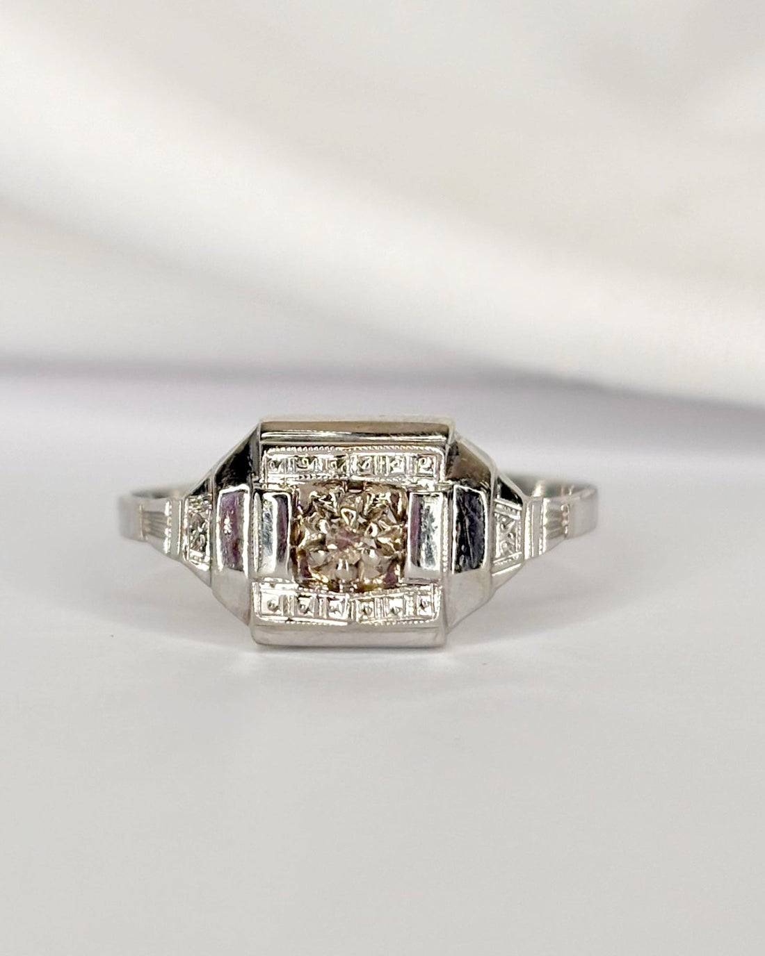 Bague Tank Art Déco Diamant "Juliette" - Elliade Paris