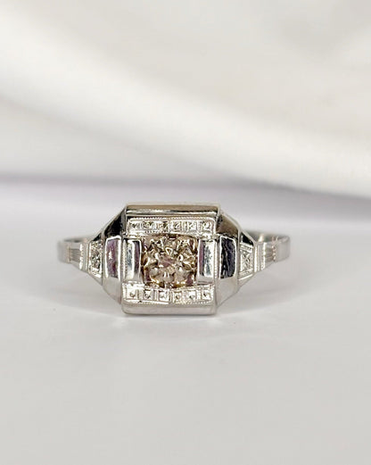 Bague Tank Art Déco Diamant "Juliette" - Elliade Paris