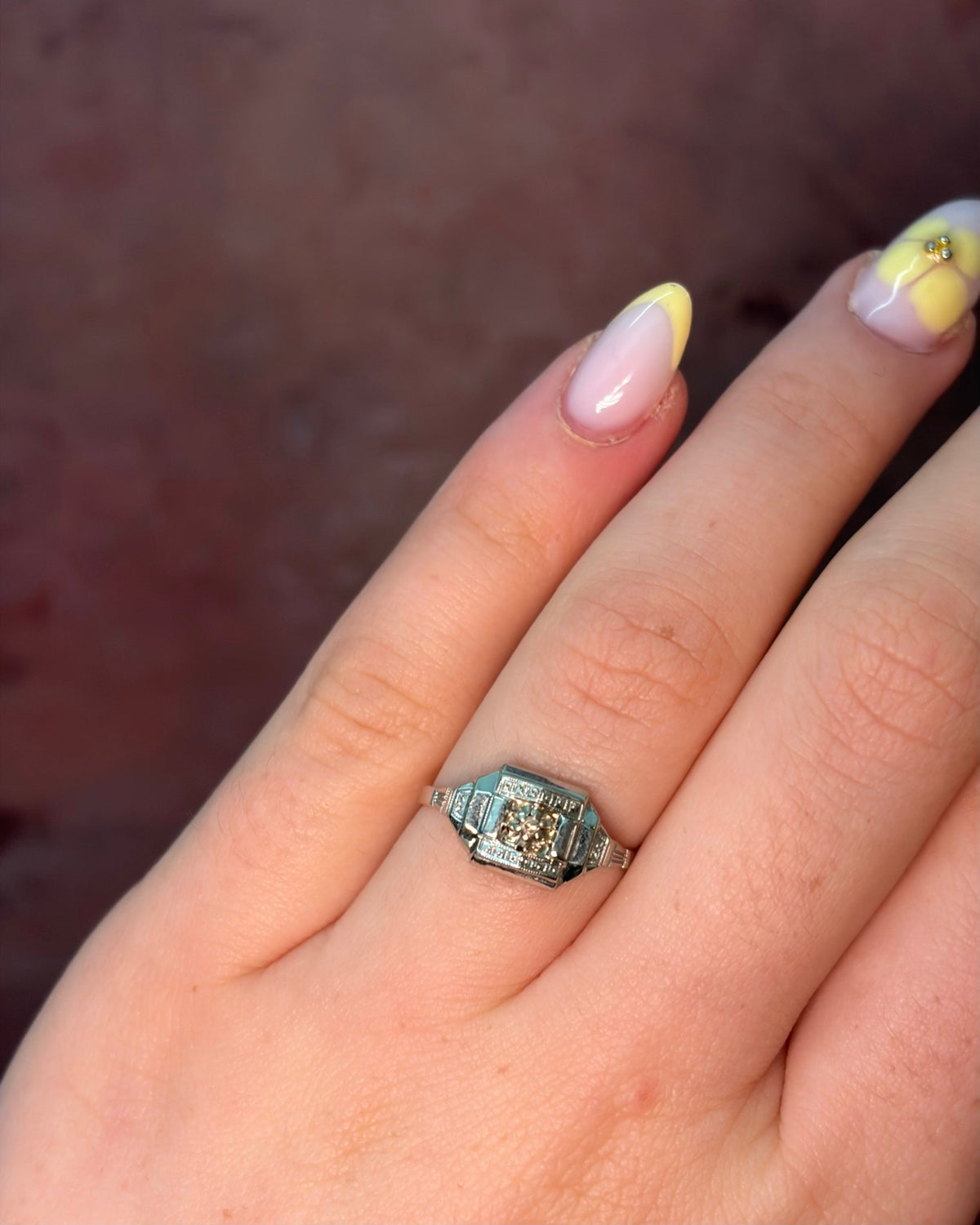 Bague Tank Art Déco Diamant "Juliette" - Elliade Paris