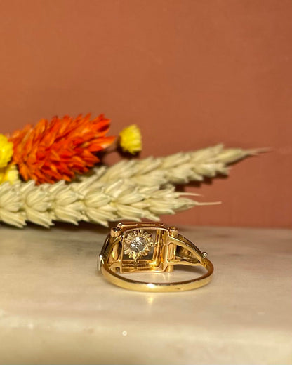 Bague Tank Art - déco Diamant &quot;Payton&quot; - Elliade Paris