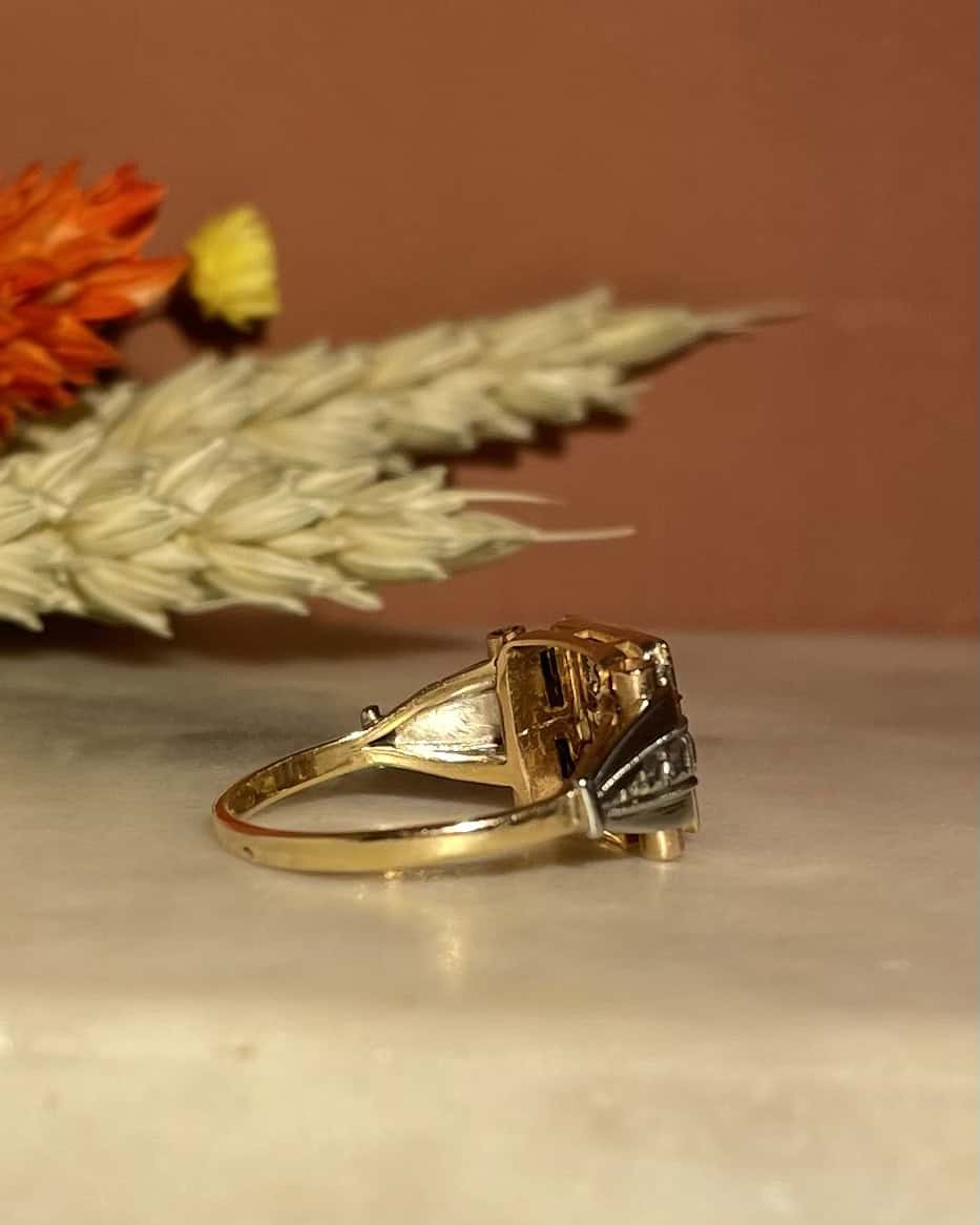 Bague Tank Art - déco Diamant "Payton" - Elliade Paris