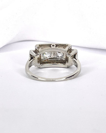 Bague Tank Art-Déco Diamants 0.43 carat "Anouchka" - Elliade Paris