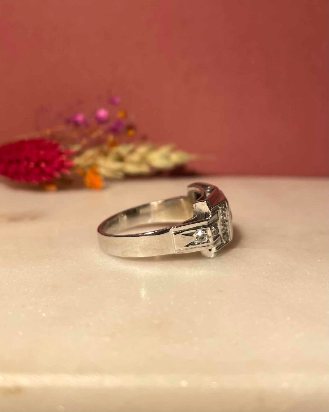 Bague Tank Art - Déco Diamants 0.45 carat &quot;Melania&quot; - Elliade Paris
