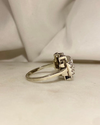Bague Tank Art - Déco Diamants 0.52 carat &quot;Padim&quot; - Elliade Paris