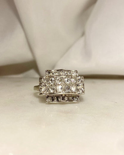 Bague Tank Art - Déco Diamants 0.52 carat &quot;Padim&quot; - Elliade Paris