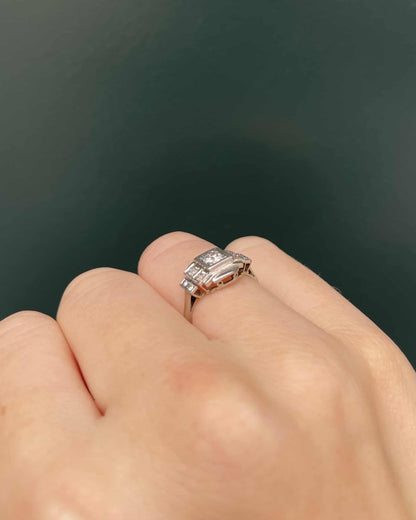 Bague Tank Art - Déco Diamants 0.56 carat &quot;Ethel&quot; - Elliade Paris
