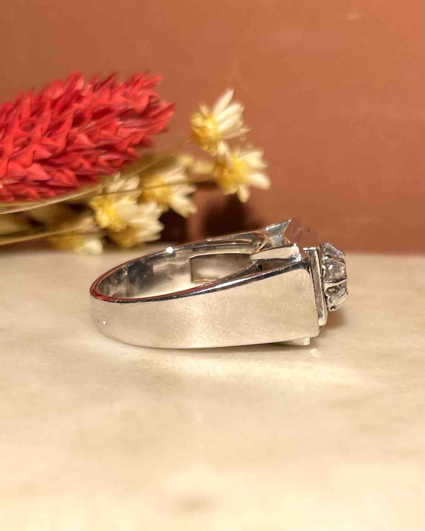 Anillo de tanque de diamantes vintage "Athénaïs"