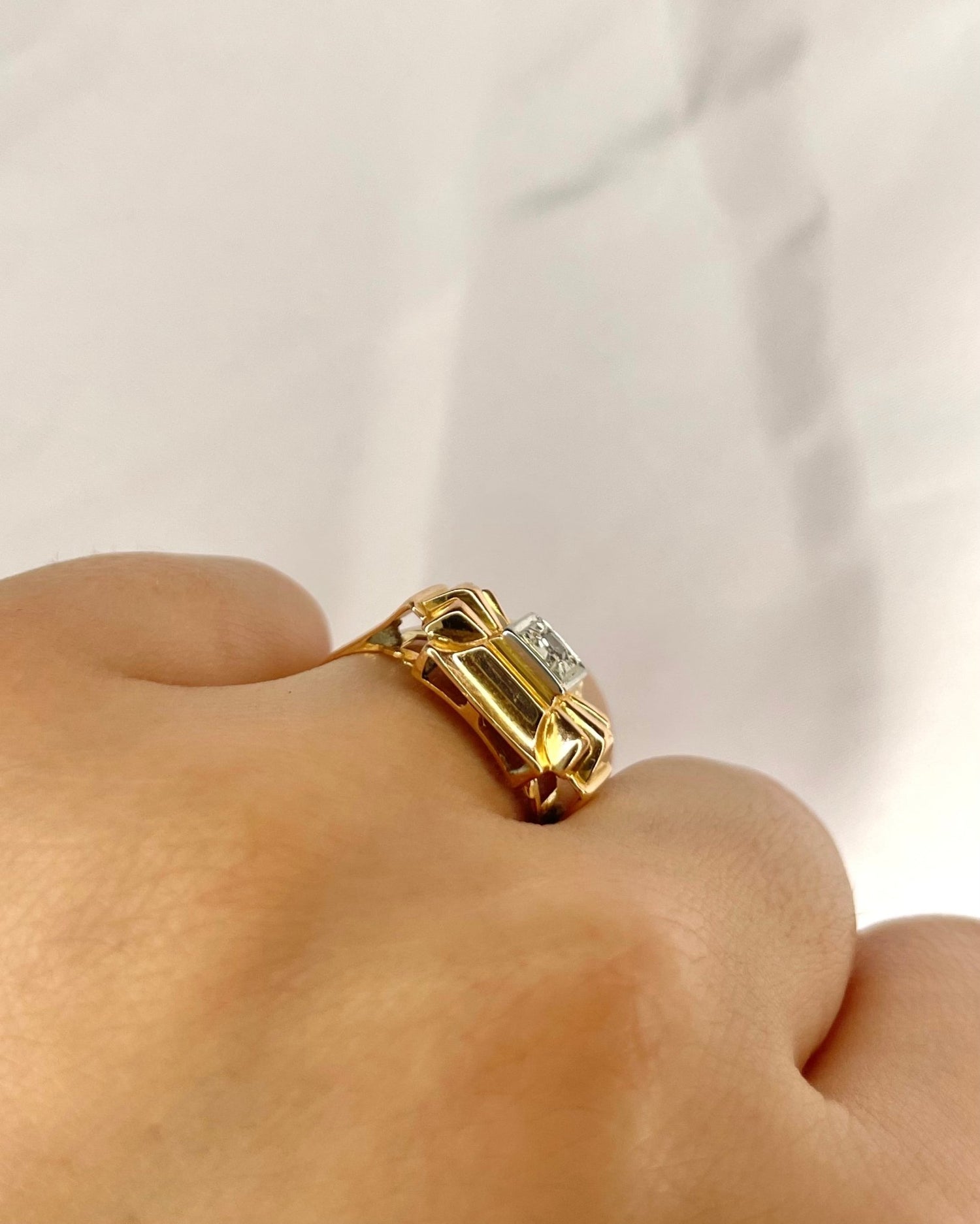 Bague Tank Diamant "Alais" - Elliade Paris