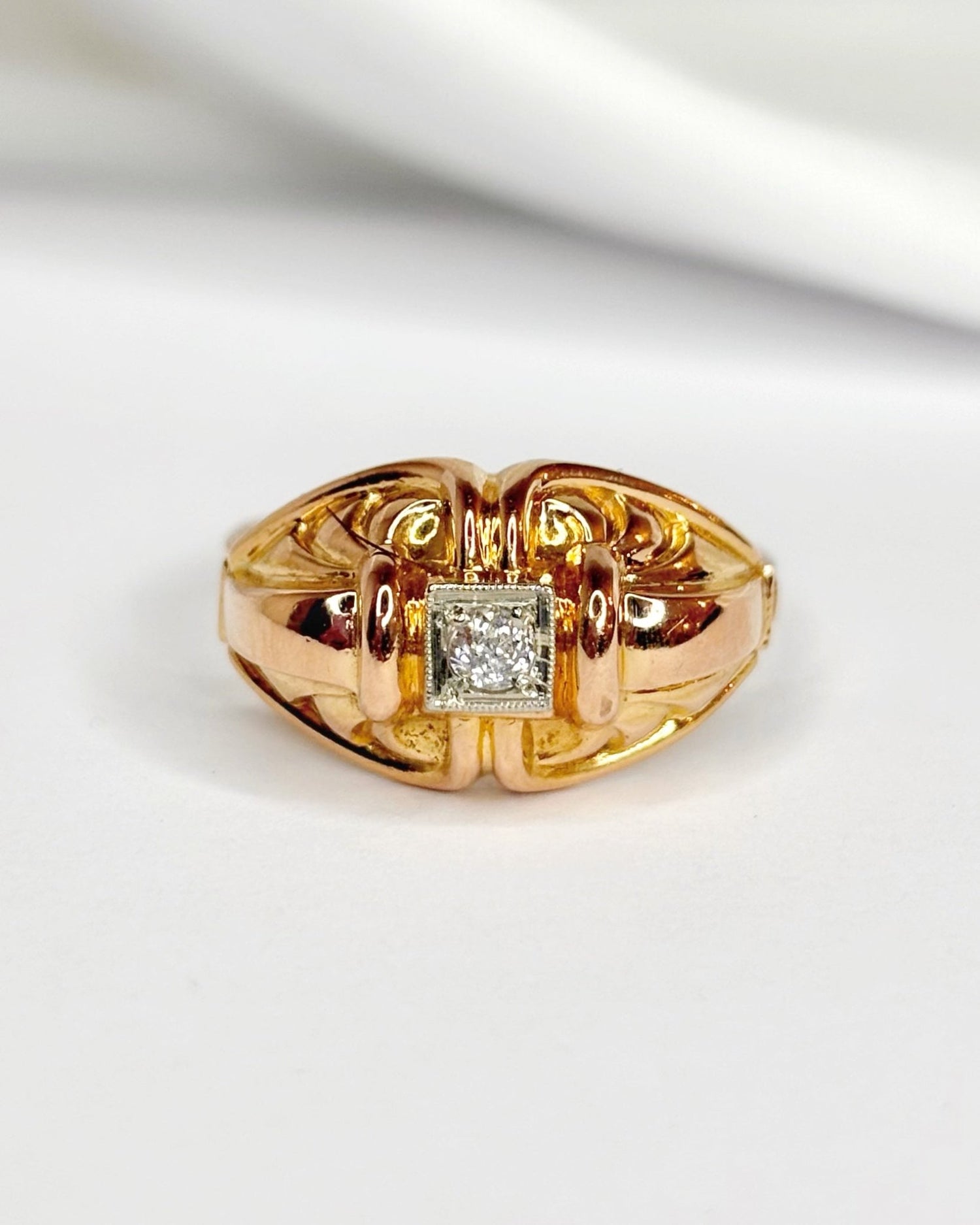 Bague Tank Diamant "Camélia" - Elliade Paris