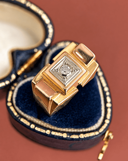Bague Tank Diamant &amp; Or 18 carats 6,08g "Aisha" - Elliade Paris