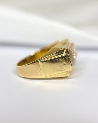 Bague Tank Diamant &amp; Or 18 carats 6,08g "Aisha" - Elliade Paris