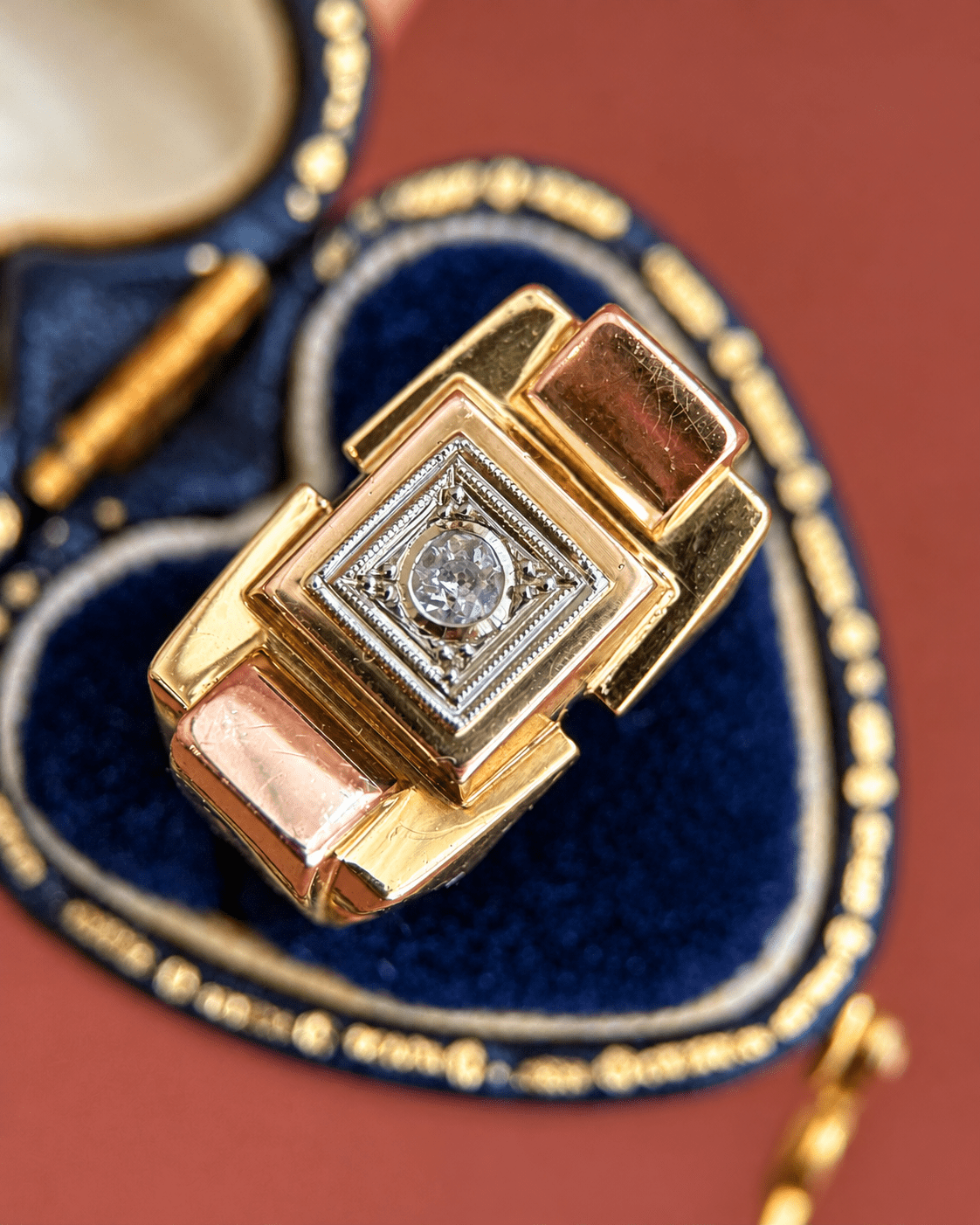 Bague Tank Diamant &amp; Or 18 carats 6,08g "Aisha" - Elliade Paris