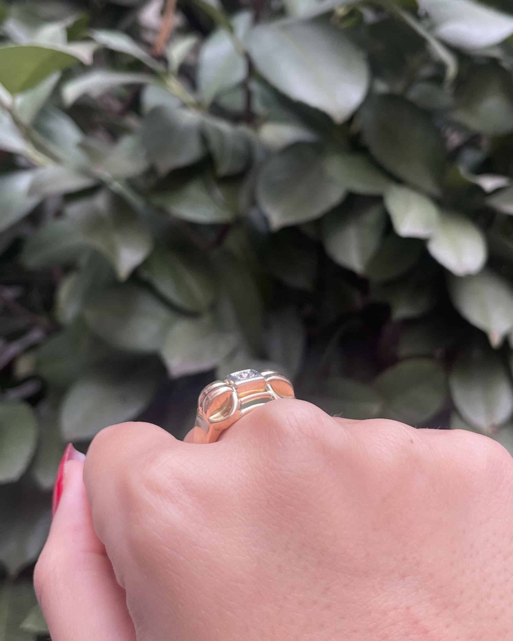 Bague Tank Diamant &amp; Or 18 carats 8.63 g "Emile" - Elliade Paris